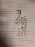 arm closed_eyes closed_mouth clothes drawing glasses hair hand internet_is_leaking mymy_(ongezellig) nazism necktie ongezellig pencil_drawing pregnant smile soyjak subvariant:chudjak_front thumbs_up traditional_media variant:chudjak // 3468x4624 // 2.1MB