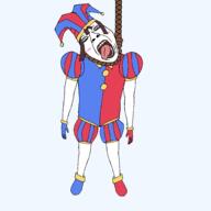 TADC ack adhd autism brunette_hair clothes glove hat jester pomni protagonist rope snca tadcgem variant:bernd variant:gapejak // 2048x2048 // 68.8KB