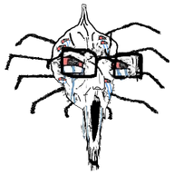 angry arachnid bloodshot_eyes brainlet bug crying glasses multiple_eyes open_mouth series:animaljaks spider stretched_chin stretched_mouth stubble teeth transparent_background variant:cryboy_soyjak // 760x760 // 163.0KB