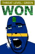ahegao country emerald flag flag:nauru gem glasses green green_eyes hair looking_up nauru open_mouth schlog_color_event soyjak soyjak_blog star_(symbol) stubble teeth text threat_level_green variant:cobson won // 721x1115 // 150.3KB