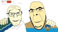 2soyjaks covasna flag:novosibirsk flag:sfântu_gheorghe friendship glasses hand happy looking_at_you no_more_brother_wars novosibirsk sfântu_gheorghe smile soyjak stubble template variant:cobson variant:feraljak // 1920x1080 // 399.3KB