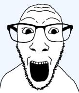 glasses open_mouth soyjak stubble template transparent_background variant:dylanjak // 552x650 // 12.8KB