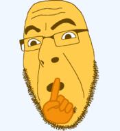 emoticon glasses hand no_teeth open_mouth series:soymoji silence soyjak stubble variant:cobson yellow yellow_skin // 721x789 // 29.5KB