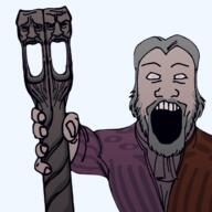 beard clothes daedra daedric_prince grey_hair hair looking_at_you open_mouth sheogorath the_elder_scrolls the_elder_scrolls_v:_skyrim transparent_background variant:markiplier_soyjak variant:unknown video_game wabbajack // 1500x1500 // 440.6KB