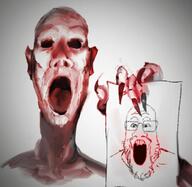 ear glasses hand holding_object horror open_mouth paper redraw soyjak stubble variant:markiplier_soyjak // 1024x996 // 80.3KB