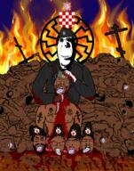 ack beheaded beheading bird black_legion blood bloodshot_eyes brown_skin cap chetniks chicken clothes concentration_camp corpse corpses croatia cross decapitated decapitation entrails fire flame glasses gore guts hat injured injury knife looking_at_you military military_cap military_uniform naked nazism night orthodox_cross penis penises serbia shield skull skull_and_bones sky sonnenrad srbosjek starved stubble subvariant:hornyson subvariant:science_lover tattoo ustasha ustasha_cap ustashism variant:bernd variant:cobson variant:feraljak variant:gapejak variant:markiplier_soyjak variant:ppp variant:soyak weapon white_skin world_war_2 // 1900x2416 // 1.7MB