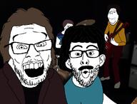 80s band bass beard drum_set glasses guitar hair hall_and_oates music_parody mustache singing smile subvariant:wholesome_soyjak variant:feraljak variant:gapejak variant:nojak variant:soyak // 1015x770 // 111.6KB
