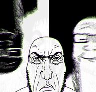 4soyjaks angry closed_eyes closed_mouth glasses punisher_face soyjak stubble subvariant:cobson_front2 subvariant:longplier subvariant:schizojak variant:cobson variant:markiplier_soyjak // 803x768 // 489.8KB