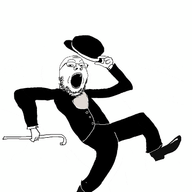 animated cane clothes dance full_body glasses hat japanese_text open_mouth soyjak suit text top_hat variant:gapejak // 359x400 // 263.5KB