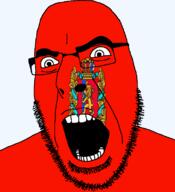 animal crown flag flag:krasnoyarsk_krai full_head glasses hair krai krasnoyarsk_krai lion looking_to_the_right open_mouth russia soyjak stubble teeth text transparent transparent_background variant:cobson // 721x789 // 94.5KB