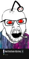 angry antenna chemistry clothes crazed glasses mustache open_mouth red_eyes reddit science soyjak stubble text variant:feraljak vein // 805x1668 // 711.4KB
