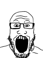 glasses meta:high_resolution open_mouth raised_eyebrow remastered stubble variant:markiplier_soyjak // 1200x1600 // 34.3KB
