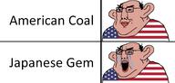 2soyjaks amerimutt balding bloodshot_eyes brown_skin closed_mouth country crying double_chin ear fat flag glasses japan open_mouth smile text united_states variant:chudjak // 1750x835 // 233.8KB
