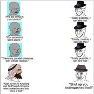 atheism closed_mouth clothes fedora glasses hat islam nordic_chad npc smile smug soyjak stubble text variant:soyak // 640x635 // 235.5KB