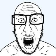 bald fusion glasses hybrid meta:tagme op_is_a_retarded_lazy_faggot_for_not_tagging_his_own_shit open_mouth teeth template variant:brapjak white_skin // 800x800 // 28.0KB