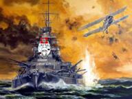 bismarck flag glasses nazism open_mouth plane ship soyjak stubble swastika swordfish variant:bernd world_war_2 // 1080x810 // 1.2MB