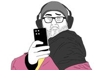 beanie beard glasses headphones phone variant:unknown // 2732x2048 // 612.7KB