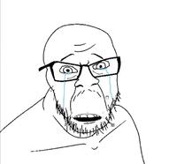 animated crying glasses if_they_knew music mustache open_mouth sad sound soyjak stubble variant:feraljak video // 748x728, 34.5s // 1.1MB