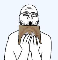 glasses godspeed_you!_black_emperor holding_object looking_at_you music_album open_mouth soyjak stubble variant:albumjak variant:unknown // 456x469 // 41.9KB