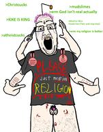 atheism award bait black_shirt blood christianity crying derail fusion glasses greentext gun islam meta:pornographic_content meta:tagme multiple_arms multiple_awards nsfw pagan reddit rotten_teeth satanism self_harm stubble tranny variant:ppp variant:shirtjak white_skin // 1569x2000 // 131.8KB