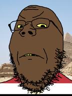 angry arab brown_skin desert egypt flag:egypt glasses missing_teeth pyramid pyramids_of_giza stubble variant:gapejak yellow_sclera yellow_teeth // 600x800 // 292.8KB