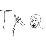 animated arm glasses hand hands_up holding_object jackpot lottery nintendo nintendo_switch open_mouth slot_machine soyjak stubble variant:soyak video_game // 402x400 // 1.0MB