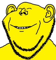 asian closed_eyes ear happy small_eyes smile soyjak stubble variant:impish_soyak_ears yellow_skin // 596x641 // 34.8KB