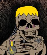 badge bug irl_background nate oldfag open_mouth series:skeletonjaks skeleton skull soyjak_party soyteen text update variant:feraljak worm // 611x717 // 750.1KB