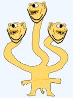 3heads amerimutt mutt raar subvariant:impish_amerimutt variant:impish_soyak_ears yellow_skin // 2269x3032 // 389.1KB