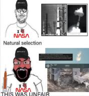 2soyjaks angry art beard closed_mouth clothes communism ear explosion glasses grin heart history mustache open_mouth place_japan red_face rocket sls smile socialism soviet_union soyjak spacex stubble subvariant:science_lover text this_was_unfair tshirt variant:markiplier_soyjak variant:microplasticsjak // 940x1019 // 800.8KB