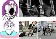 2soyjaks ^_^ angry bloodshot_eyes blush closed_eyes crying glasses hand inejiro_asanuma irl makeup otoya_yamaguchi painted_nails pointing pointing_at_viewer purple_hair smile soyjak stubble tetsuya_yamagami tranny variant:bernd variant:gapejak // 1779x1248 // 1.4MB