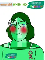 autism blush crying emerald emerald_(namefag) emerald_looks_like_this female femerald garten_of_banban green_hair meta:namefags subvariant:female_cobson variant:cobson woman
