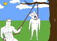 3soyjaks blue_eyes buff furry glasses hanging lynching rope smile snout soyjak subvariant:teutonson subvariant:trannyfur sun tongue trend:aryan variant:bernd variant:cobson variant:gapejak yellow_hair // 2100x1500 // 187.4KB