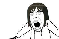 azumanga_daioh kasuga_ayumu open_mouth soyjak stubble variant:cobson white_background // 474x316 // 34.2KB