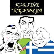 3soyjaks adam_friedland blush closed_mouth cumtown fat flag flag:greece flag:israel glasses greece green_eyes green_shirt israel judaism mountain_dew nick_mullen obese open_mouth queen_of_spades stavros_halkias stubble teeth variant:chudjak variant:cobson variant:meximutt // 1500x1480 // 8.5MB