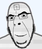 chemistry crystal_cafe element glasses grey_skin iron pun smile soyjak stubble text variant:cobson // 721x840 // 40.0KB