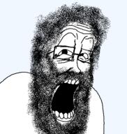 beard glasses hair open_mouth soyjak stubble template transparent_background variant:unpaintbucketable_nigger // 440x464 // 35.9KB