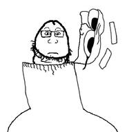 glasses open_mouth penis soyjak storybots stubble subvariant:neutralplier variant:bangjak variant:markiplier_soyjak // 730x763 // 35.1KB