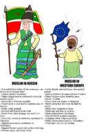 2soyjaks brown_skin chechnya crying flag:chechnya flag:european_union full_body green_eyes hijab islam muslims russia subvariant:female_cobson subvariant:nucob sword turban variant:cobson variant:cryboy_soyjak wordswordswords // 480x720 // 389.6KB