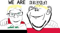 arab arabic_text arabs blond blue_eyes countrywar flag:iraq flag:poland glasses iraq iraqi poland smile stubble trend:aryan variant:feraljak variant:impish_soyak_ears // 1920x1080 // 567.5KB