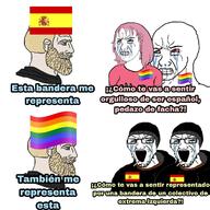 beard chad daddy's_girl doomer gay gay_flag glasses pink_hair seething spain spanish_text stubble variant:soyak variant:wojak wojak // 1200x1200 // 208.5KB