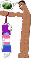 2soyjaks ack anhero arm balding bloodshot_eyes blowjob brown_skin buff crying flag food fruit glasses hair hand hanging leg meta:pornographic_content nsfw penis purple_hair rope sex side_profile soyjak stubble subvariant:chudslut tattoo thought_bubble tranny variant:bernd variant:chudjak watermelon // 1312x2456 // 306.1KB
