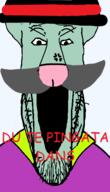 anger_mark angry clothes comic_sans hat nose open_mouth penis penis_nose soyjak spongebob_squarepants squidward stretched_mouth stubble transparent_background variant:markiplier_soyjak // 307x536 // 31.9KB