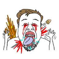 blood_on_face bloodshot_eyes charlie_kirk hand meta:leaky meta:op_is_a_retarded_lazy_faggot_for_not_tagging_his_own_shit no_glasses shooting variant:bernd // 689x689 // 42.8KB