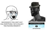 ad_hominem atheism bloodshot_eyes clothes crying fallacy fedora gigachad glasses hat open_mouth soyjak stubble text variant:soyak // 680x432 // 28.4KB