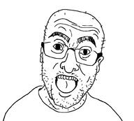 balding clothes ear glasses hair open_mouth soyjak stubble variant:unknown // 1000x900 // 22.2KB