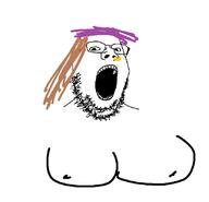 glasses hair open_mouth soyjak stubble variant:gapejak // 831x800 // 40.1KB