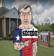 arm beige_skin blue_eyes christianity church clean_shaven flag glasses grey_hair peace_sign subvariant:unbotheredchud texas variant:chudjak variant:feraljak // 1452x1508 // 947.3KB