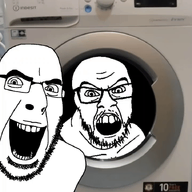2soyjaks angry animated artist:doddermod laughing open_mouth spinning stubble thick_eyebrows variant:cobson variant:feraljak washing_machine white_eyes // 720x720 // 11.0MB