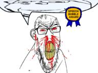 2soyjaks angry blood bloodshot_eyes meta:tagme soyjak speech_bubble subvariant:wholesome_soyjak variant:feraljak variant:gapejak yellow_teeth // 1024x768 // 442.0KB